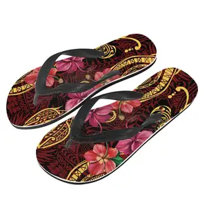 In theo yêu cầu Polynesian Hawaii Totem dép của phụ nữ Nam Nhà Flip Flops mùa hè ngoài trời bãi biển trượt Dép dropshipping