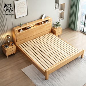 Lit queen size en bois, 1,5 m, nouveau design, éco-responsable, grand stock, logo personnalisé, meilleur prix, fourniture directe d'usine, mobilier de chambre à coucher. - Product Image 3