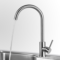 Robinet de cuisine en acier inoxydable 304 ZY-K101L, à poser sur le comptoir, monotrou, avec cartouche céramique et bec pivotant, mélangeur