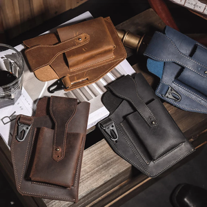 Handmade Leather <strong>Cell</strong> <strong>Phone</strong> Holster Genuine Leather Mobile <strong>Phone</strong> Case <strong>Phone</strong> Hanging Belt <strong>Bag</strong> - Product Image 3