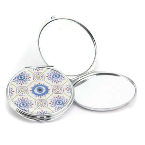 Evil Eye Mandala <b>Compact</b> <b>Mirror</b> Round Portable Makeup <b>Mirror</b> With Protective Case For Travel And Daily Use Epoxy <b>Compact</b> - Product Image 4