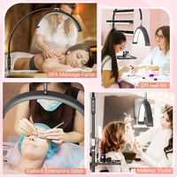 Lampe de sol demi-lune en U de 18 pouces pour extensions de cils, tatouage des sourcils et travail de beauté en salon de manucure