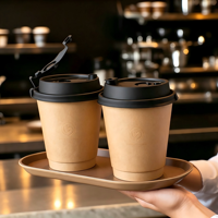 Gobelets en papier légers à double paroi empilables, fabriqués en usine avec option DDP pour la consommation de boissons en grande quantité