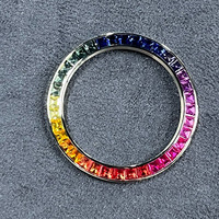 Lunette de montre personnalisée en saphir arc-en-ciel, accessoires de réparation pour boîtier de montre homme en acier inoxydable 904L