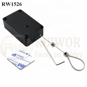 RUIWOR RW0626 Cuboid Anti-Diebstahl-Kabel-Retractor Plus Ratschenfunktion einstellbarer Edelstahldraht Schlinge beschichteter Silikon-Schlauch