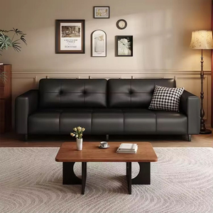 Canapé d'angle moderne de luxe en cuir crème à trois places avec rembourrage en éponge pour petit appartement, idéal pour salon confortable - Vente en gros - Product Image 1