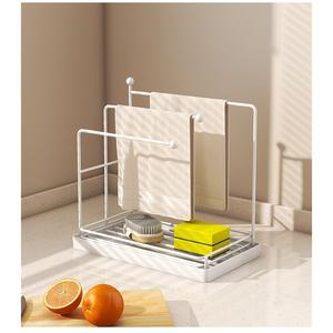 Modern Household Stainless Steel <b>Kitchen</b> Sink Caddy Dish Rack Waterproof Double-Tier <b>Towel</b> Storage Window Sill Rack - Product Image 4