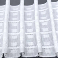 Ruban de plissage blanc en polyester tissé, motif traditionnel, pour rideaux simples, avec poches à crochets, 10 cm, longueur 100 m