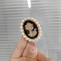 Broche tête de beauté Vintage fleur plaque boucle bijoux à bricoler soi-même accessoires en alliage diamant boucle broche