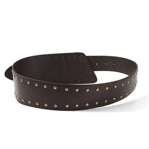 Ceintures en cuir synthétique pour femmes avec rivets pour manteaux et robes, <span class=keywords><strong>ceinture</strong></span> large pour femmes, <span class=keywords><strong>ceinture</strong></span> en daim cloutée avec boucle en laiton antique - Product Image 4