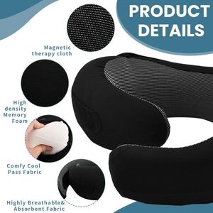 Almohada de Viaje en Forma de U de Espuma Viscoelástica de Alta Calidad con Refrigeración, Logotipo Personalizable, Tejido Catiónico, Cómoda Almohada de Masaje para el Cuello - Product Image 3