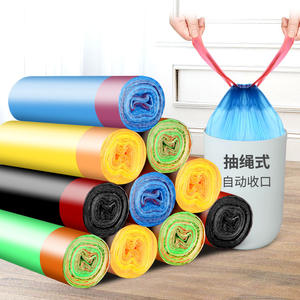 Bolsas de basura gruesas con cordón, bolsas de basura de plástico coloridas para el hogar, cierre automático, duraderas para uso diario - Product Image 1