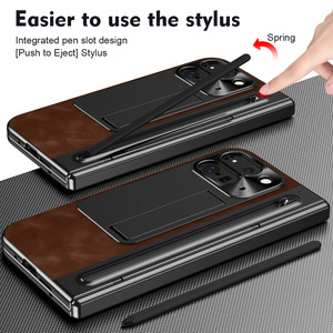 Étui de protection en cuir de luxe avec support pour stylet et fente pour stylo pour Google Pixel 10 Pro Fold / 9 Pro Fold, protection de charnière d'écran en verre - Product Image 2