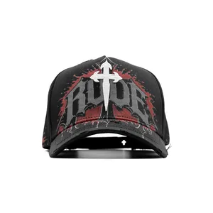 Venta al por mayor, envío rápido, gorras de béisbol deportivas con bordado 3D, modelo G5 de 5 paneles de gamuza, Rude Awakening, SACRED HEART, Rude <span class=keywords><strong>Cap</strong></span> - Product Image 1