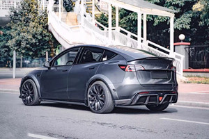 Kit carrosserie en fibre de carbone style CMST pour Tesla Model Y : Lame avant, jupes latérales, diffuseur, spoiler, capot - Product Image 6