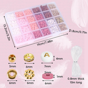 Clay <b>Bead</b> Letter <b>Bead</b> Spacer Bracelet Making Kit DIY Jewelry Set 2850 Pieces Round Resin <b>Beads</b> for Crafting - Product Image 4