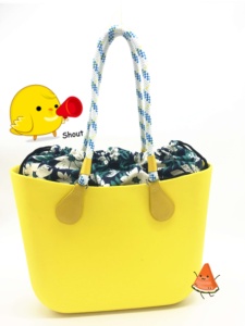 2023 O <strong>Italy</strong> Fashion Handbag Silicone Tote Bag DIY Match <strong>Leather</strong> Handle Inner Women Bag - Product Image 4