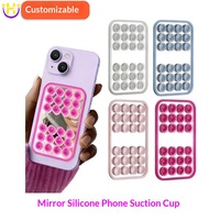 Support adhésif pour téléphone portable, coque miroir, accessoire de maintien pour téléphone portable, support de téléphone portable en silicone à ventouse