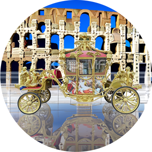 Calèche électrique vintage style peinture à l'huile, calèche royale pour mariages, calèche sculptée électrique pour événements - Product Image 3