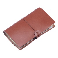 Vente en gros de livre papier rechargeable en cuir marron vintage agenda de voyage carnet de notes agenda