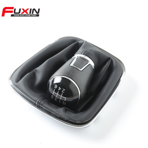 Pomo de palanca de cambios de cuero FUXIN de 5 y 6 velocidades para Volkswagen Polo 6C 2015 2018 - Product Image 5