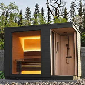 Sauna en <span class=keywords><strong>bois</strong></span> de qualité haut de gamme Sauna de <span class=keywords><strong>jardin</strong></span> <span class=keywords><strong>Douche</strong></span> 4-6 personnes - Product Image 3