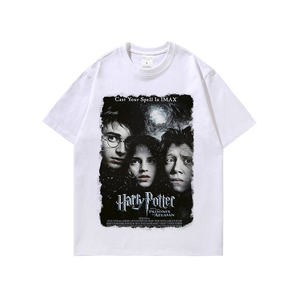 American retro hommes <span class=keywords><strong>et</strong></span> femmes lavable vintage loose casual film poster print base tee trendy - Product Image 6