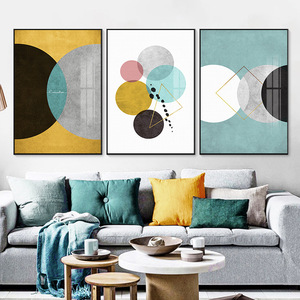 Art mural en porcelaine abstrait minimaliste à 3 panneaux, affiche géométrique moderne pour le salon, <span class=keywords><strong>d</strong></span>écoration de la maison - Product Image 6