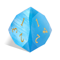 Nouvelles dés de jeu DND personnalisées à facettes multiples de 16 mm en pierre gemme, gravées, œil de chat bleu, D6 D20 pour Dungeons and Dragons