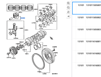 Kit de pistons de moteur en aluminium AUFERAY 78,7 mm avec axe et segments OE 13101-15050 pour Toyota 5A-FE 1,5 L compatible avec Corolla AE100 Vios Soluna
