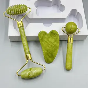 Tự nhiên gua SHA bán buôn Facial Massager cho cổ và khuôn mặt vẻ đẹp trên khuôn mặt biểu tượng tùy chỉnh gua SHA bộ và ngọc bích con lăn