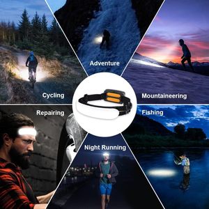 <span class=keywords><strong>Lampe</strong></span> <span class=keywords><strong>frontale</strong></span> LED <span class=keywords><strong>rechargeable</strong></span> portable super lumineuse à faisceau large 230°, 4 modes, avec clips, pour camping, course, pêche, activités de plein air, casque de travail - Product Image 6