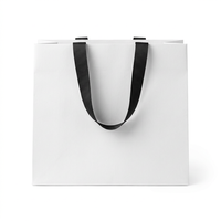 Sac en papier blanc de luxe, petit, réutilisable, personnalisé avec logo imprimé, pour le pain et les courses