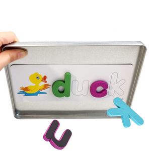 Juego de Aprendizaje del Alfabeto Inglés Básico para Niños de Hoye Crafts, Letras de Madera en Caja de Lata, Juego de Ortografía de Palabras - Product Image 2