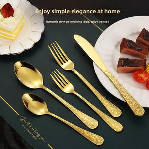 Ensemble <span class=keywords><strong>de</strong></span> <span class=keywords><strong>couverts</strong></span> <span class=keywords><strong>de</strong></span> mariage en acier inoxydable poli miroir, design rétro <span class=keywords><strong>de</strong></span> luxe léger <span class=keywords><strong>de</strong></span> style européen, durable, pour usage domestique, comprend les <span class=keywords><strong>couverts</strong></span> <span class=keywords><strong>de</strong></span> repas principal - Product Image 4