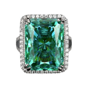 Wholesale Fashion Jewelry Eco-friendly Copper Square Shape Radiant Cut 15*20MM Cubic Zirconia Diamond <b>Ring</b> for Women - Product Image 1