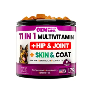 Wholesale Private Label Pet Supplement Multivitamins Dog Chews Pet Health Food Dog Skin and Coat Health