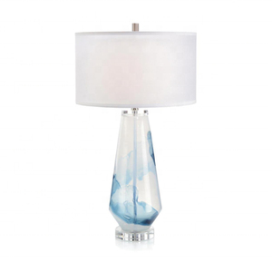 โคมไฟตั้งโต๊ะแก้วสีเขียวอ่อนสไตล์โมเดิร์น ยุโรป-อเมริกา พร้อมฐานโลหะ - Product Image 6