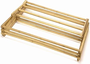 Séchoir pliant en bambou naturel à quatre niveaux pour vêtements, serviettes et <span class=keywords><strong>linge</strong></span>, idéal pour une utilisation intérieure et extérieure - Product Image 2
