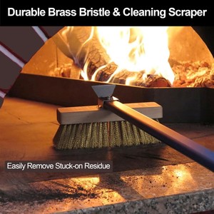 <span class=keywords><strong>Brosse</strong></span> de nettoyage <span class=keywords><strong>pour</strong></span> barbecue <span class=keywords><strong>en</strong></span> alliage d'aluminium résistante <span class=keywords><strong>à</strong></span> la chaleur, <span class=keywords><strong>à</strong></span> long manche détachable, avec fil de cuivre et raclette <span class=keywords><strong>pour</strong></span> <span class=keywords><strong>four</strong></span> <span class=keywords><strong>à</strong></span> pizza - Product Image 6