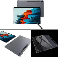 Casing transparan bening untuk Samsung Galaxy Tab S8 Plus S7 FE S7 Plus 12.4 "penutup pelindung Bumper lunak antigores jatuh TPU
