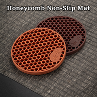 Nouveau dessous de plat en silicone ajouré, antidérapant et résistant à la chaleur, motif nid d'abeille, style chinois, diamètre 100 mm, pour théière et usage quotidien à la table