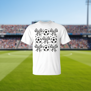 T-shirt Coquette Bow avec motif de ballons de football et de nœuds pour les fans et les joueurs - Product Image 3