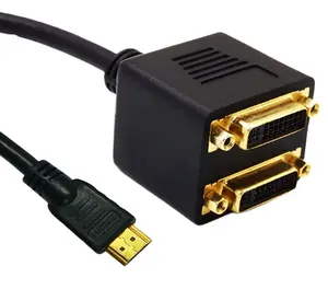 定制原始设备制造商1080P显示器转换器高清电视至双DVI电缆高清电视至双VGA公对母适配器电缆