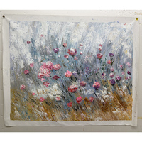 Peinture à l'huile abstraite texturée de fleurs 100% peinte à la main sur toile, grande œuvre d'art murale pour la décoration moderne du salon