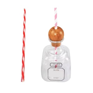 Bottiglie e Bicchieri Moderni Ecologici Riutilizzabili in Plastica con Foro per Cannuccia, Mini Contenitori Vuoti per Liquori per Accessori da Bar - Product Image 6
