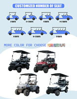 Voiturette de golf électrique robuste pour 4 passagers avec revêtement de couleur personnalisé et porte-bagages supplémentaire haute résistance