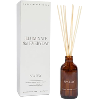 Diffuseur de parfum en bâtonnets naturels personnalisé de luxe, nouveau design, flacon en verre transparent, boîte cadeau, écologique, non toxique