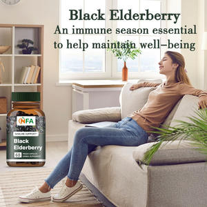 แคปซูลเอลเดอร์เบอร์รี่สีดำพร้อมอาหารเสริมสมุนไพรสนับสนุนสารต้านอนุมูลอิสระ - Product Image 6