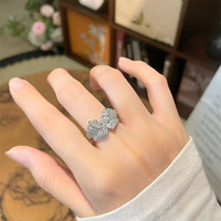 Anello di Fidanzamento da Donna con Diamante da Laboratorio Bianco 18K Taglio Marquise, Stile Lusso Leggero, Fantasia Farfalla Eterea